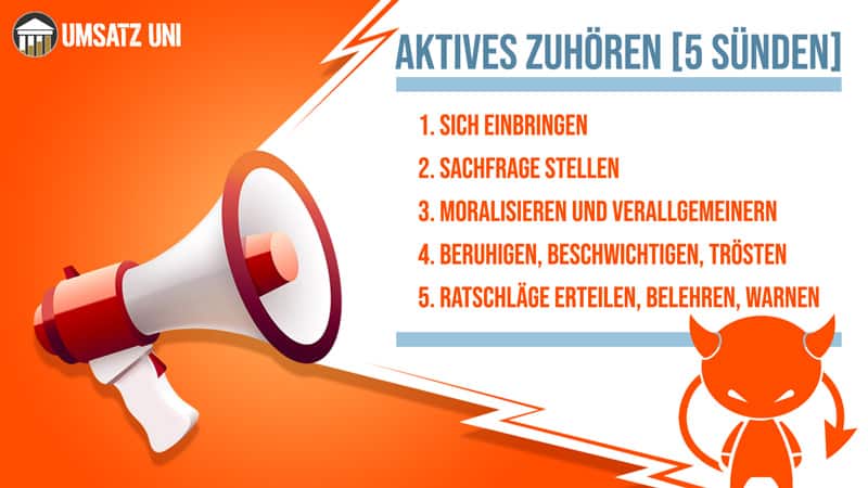 Sünden beim aktiven Zuhören
