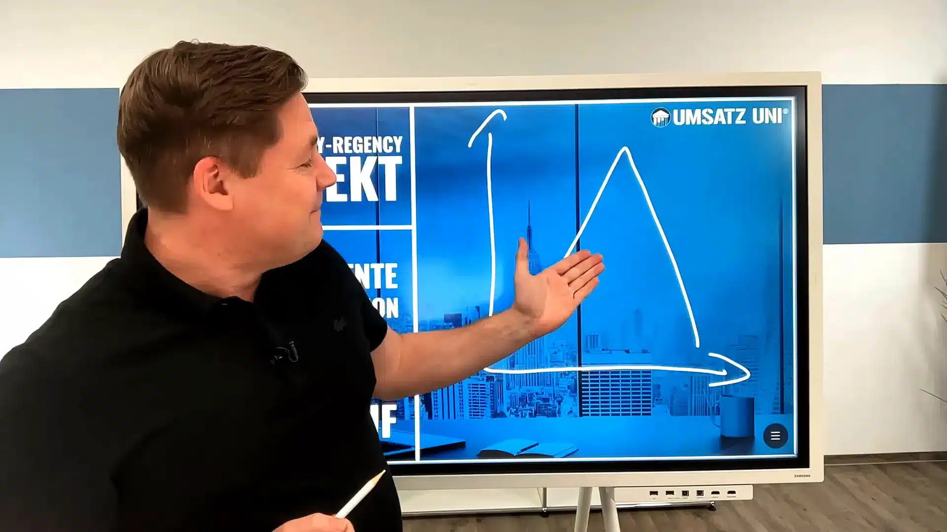 Thomas Bottin erklärt den Primacy- und Recency-Effekt am Flipchart