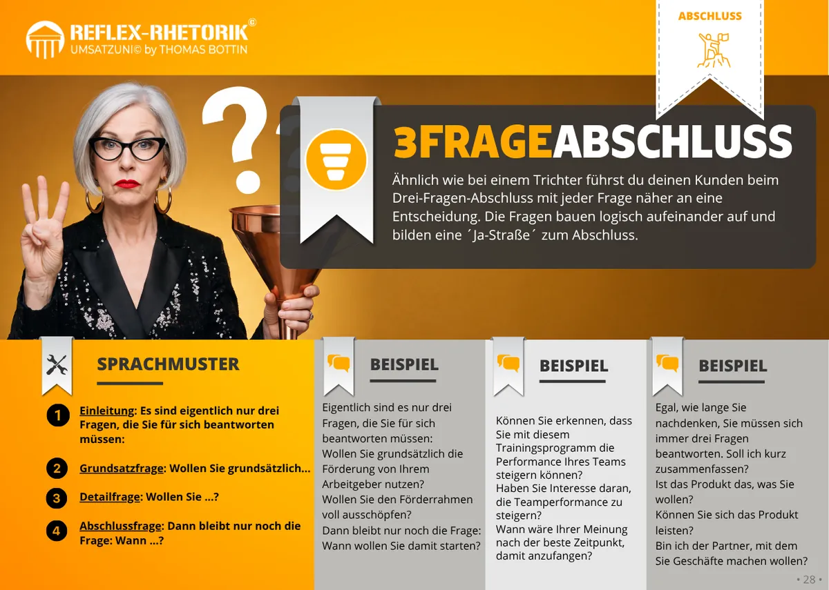 Lernkarte 3-Frage-Abschluss