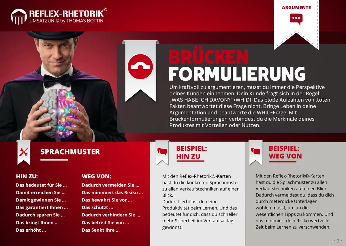 Lernkarte Brückenformulierung
